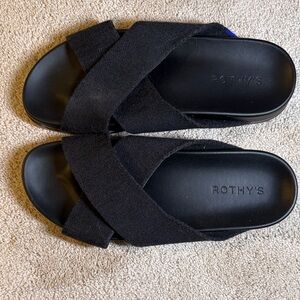 Rothy's Black Crisscross Slides